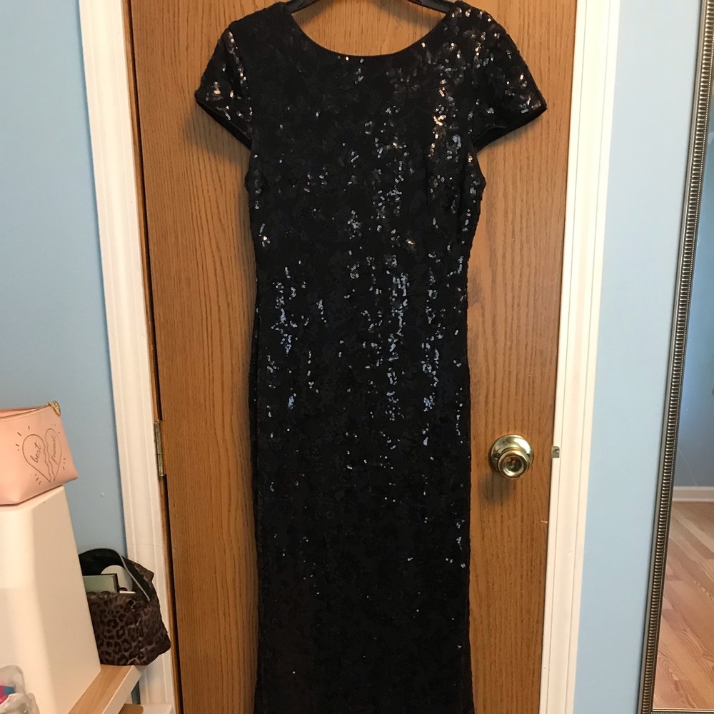 Calvin Klein Cowl Back Sequin Dress